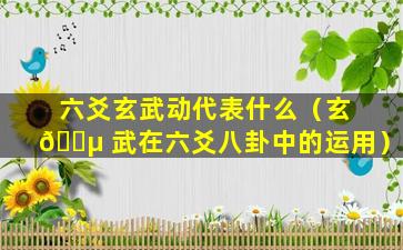 六爻玄武动代表什么（玄 🌵 武在六爻八卦中的运用）